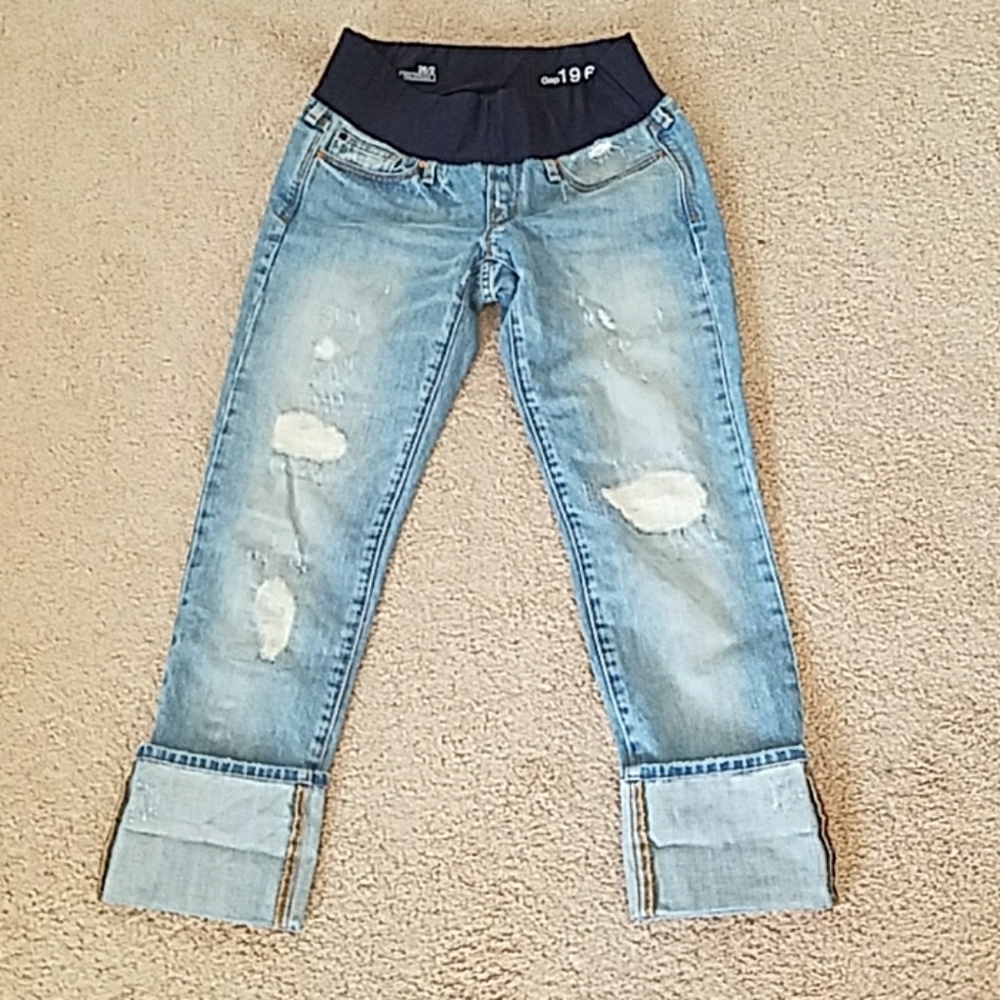 Gap maternity distressed jeans